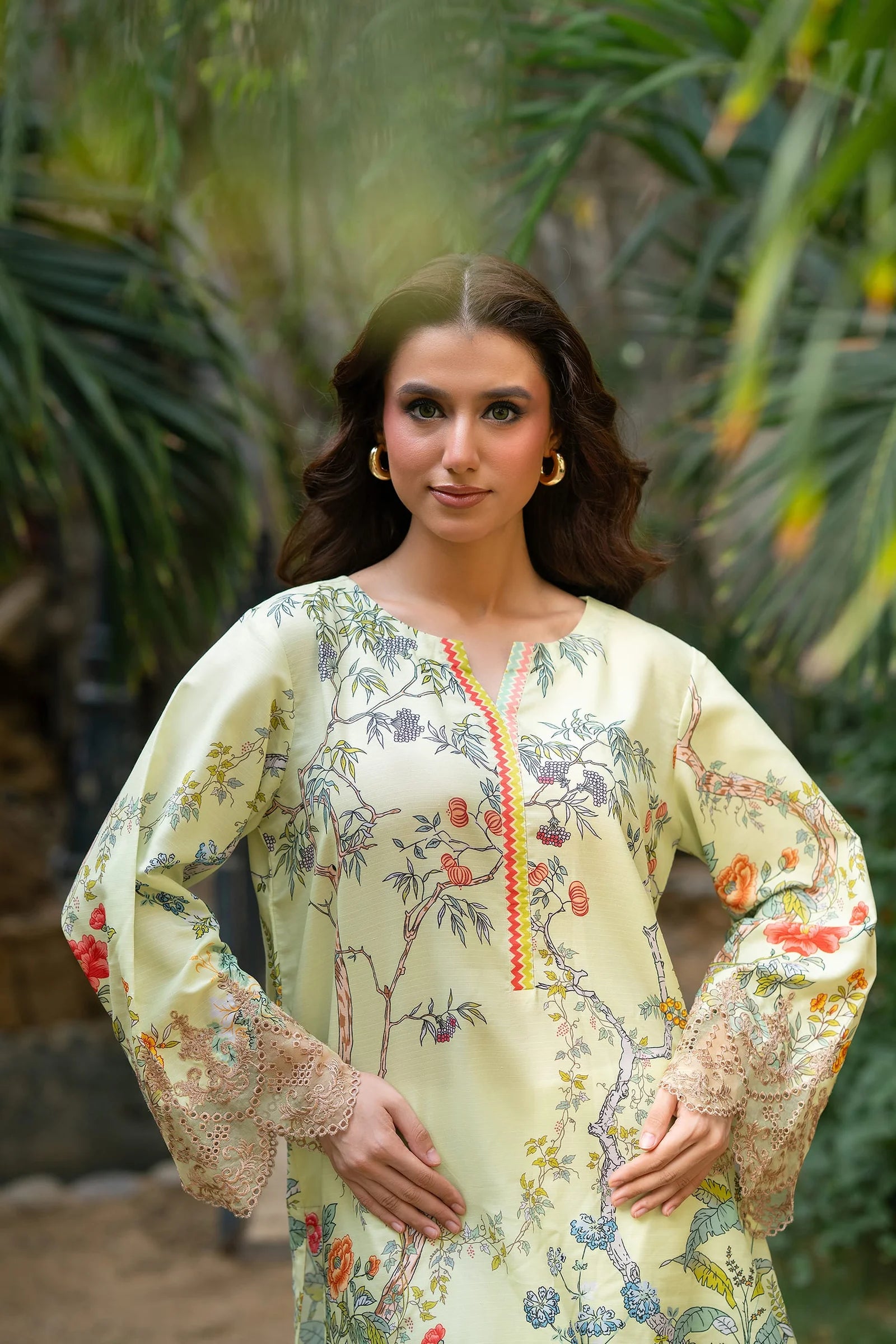 Pastel Garden Embroidered 2-Piece
